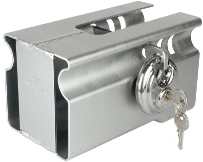 UNITRAILER Antivol Remorque Universel Trailer Pro-Box III – Verrou de Sécurité pour Attelage – Cadenas Haute Qualité avec Serrure et Clés – Protection Boule pour Remorque et Caravane
