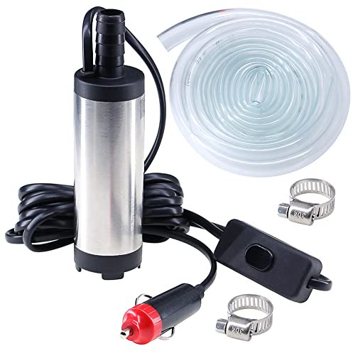 Mini Tauchpumpe 12V,Ölpumpe Bilgenpumpe Dieselpumpe,Kleine Wasserpumpe Elektrisch für Wasser Öl Diesel Heizöl,38mm Mini Pumpe für Aquarium Wasserwechsel,Wohnwagen,ibc tank mit 3m Schlauch