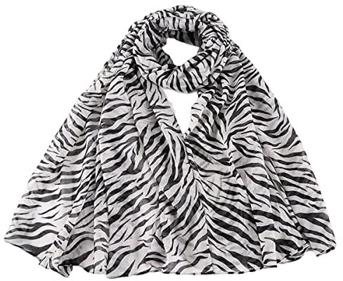 Gestreifte Schals für Damen, leicht atmungsaktiv weich Chiffon lang modisch sonnenfest Schal Damen Schal