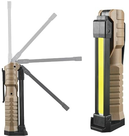 YZYOE Lumière de travail magnétique LED rechargeable, Lumières de travail pour la mécanique avec stand, Lampe poche magnétique pliable Lumière travail automobile, crochet, tourner à 180°, urgence.