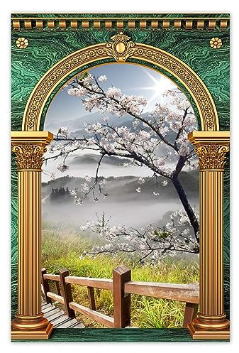 H839M_WKNS1C Stickers muraux Motif fleurs de cerisier du Japon 80 x 120 cm