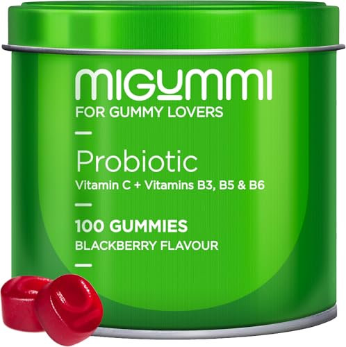 Intestinal Probiotic Gummies - 100 Gummis mit natürlichem Brombeergeschmack - Probiotika, Vitamin C, B3, B5 und B6 - Darmflora, Blähungen und Völlegefühl - Bifidobacterium, Lactobacillus - Vegane Vita
