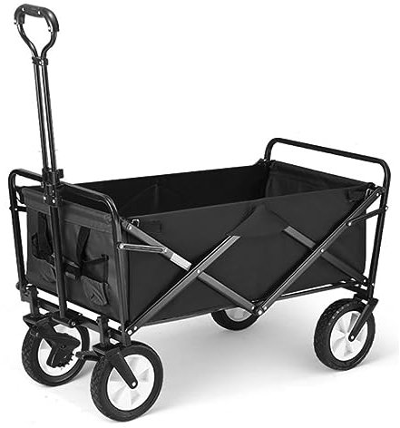 CCYENG Carrello Carrello Carrello da Giardino con 4 Ruote Carrello da tiro Pieghevole per carichi Pesanti Carrello da Spiaggia Carrello Carrello Pieghevole Carrello d