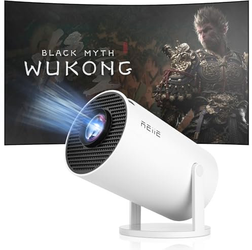 HY300 - Mini Proiettore 4K Videoproiettore Portatile Video WiFi 5 Android 11 Retroproiettore Full HD Supportato per Telefono PC Lap HDMI Home Cinema 180° Rotazione