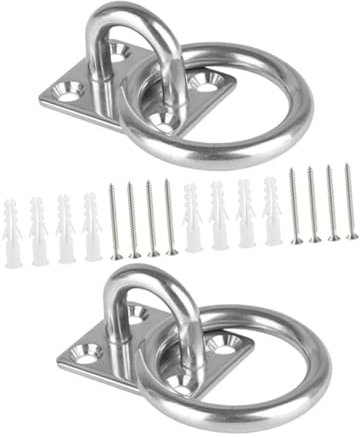 Yardenfun Outdoor Hooks for Sailing 2pcs Ceiling Wall Mount Hooks Stainless Steel Pad Eyes