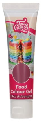 FunCakes Food Colour Gel Chic Aubergine, Concentrated Food Coloring Gel for Fondant, Sugar Paste, Marzipan and Cream, Simple and Easy to Use, Creates Vibrant Colors, Halal, 30 g