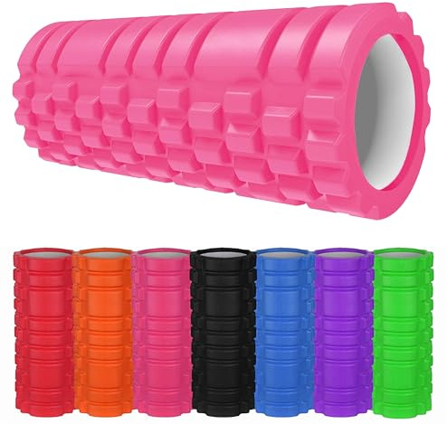 Foam Roller Deep Tissue Massage Trigger Point Muscles Therapy Physio Yoga Roll Muscle Massager Back Exercise Home Gym Fitness Legs, Calf, Pilates, Runners (Pink)