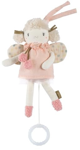 Fehn Mini-Spieluhr Fee – Kuscheltier & Einschlafhilfe: Aufzieh-Spieluhr mit sanfter Melodie „Schwanensee“ beruhigt in jeder Situation – für Babys und Kleinkinder ab 0+ Monaten