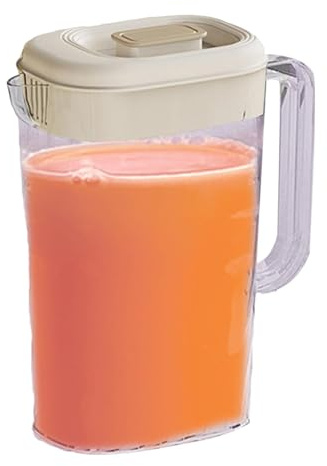 Pichet à jus – Pichet à eau avec couvercle | Carafe à eau avec couvercles | Distributeur d'eau de réfrigérateur de 2,5 L | Récipient d'eau en PP/PET pour faire du thé, de la limonade, de l'eau, des