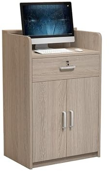 Empfangstresen, moderner Kassentresen für das Büro Schreibtisch, Verkaufstheke für Kasse mit abschließbarer Schublade, moderner Empfangstresen für Kasse und Einzelhandel, Restaurant, Büro(Gray,80*40*9