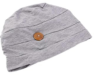 COLLBATH Bonnet de Chimiothérapie pour Femmes en Coton Modal Respirant et Absorbant la Sueur, Chapeau à Boutons Confortable pour Personnes avec Perte de Cheveux