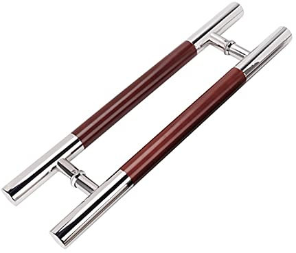 Poignée de porte en verre en acier inoxydable | Remplacement de bouton de porte en bois massif | Bouton-poussoir de porte de douche intérieure | Barre porte-serviettes pour cabine de douche