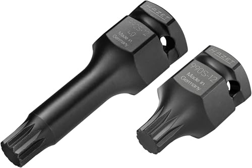 HAZET Juego de destornilladores de vaso 990S-12/2, 2 piezas, 3/4 pulgadas, 1/2 pulgadas, cuadrado interior, dentado ancho XZN M12, 24 mm de accionamiento hexagonal exterior, para furgoneta, ampliable