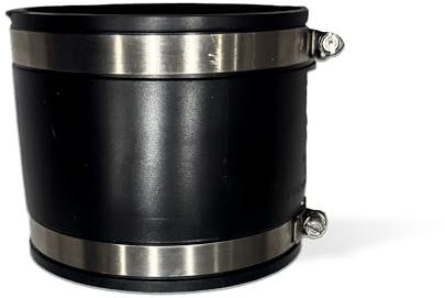 Aqua Universe 4 Flexible Rubber Connector, Drain Repair Couplings with Hose Clamps for Copper, PVC, Cast Iron and Steel Pipes, Fits in Pipe Sizes Between 102mm -115mm, Connector for Soil Pipe
