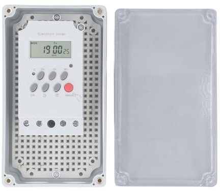 Pool Pump Timer, 28 ON OFF, 7 Day Cycle, Automatic Daylight Saving Time, Water proof, 200mAh Battery, ETL Listed, Outdoor Indoor Timer Box for Pool Pump, Heater, Filter (DC 12V)