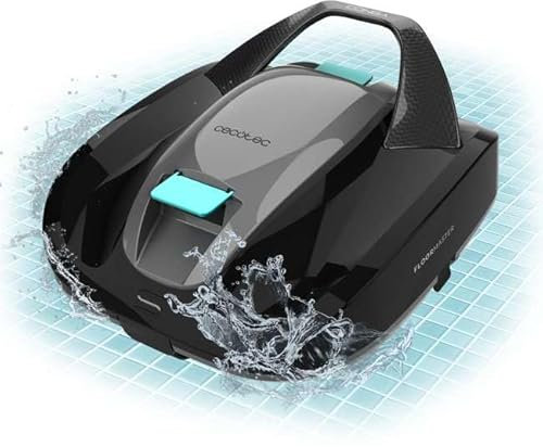 Cecotec Robot Limpiafondos Piscina sin Cable Conga Pooldroid 2000 FloorMaster. Autonomía 100mins, Piscina sin Pendientes, hasta 80m2, Profundidad Máxima 2,5m, Capacidad 2,5L, Filtro Alta Eficiencia