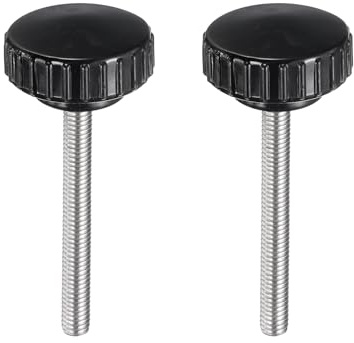 QUARKZMAN 2 Stück Rändelschraube mit Gewinde M6 x 60mm Edelstahl 304 | Rundkopfschraube Rundgriffschraube Klemmknöpfe 30mm Handknöpfe, Daumenschrauben Spannschraube, Für Industrie Maschine