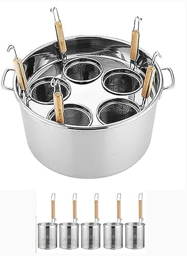 CVNIMV Cuocipasta Professionale in Acciaio Inox per Pasta, con divisore e colino, Set di Inserti per pentola per Pasta in Acciaio Inox per ristoranti, cuocipasta (Monocolore, 3 Fori)