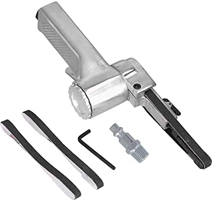 Lijadora de Banda Neumática, Rectificadora Neumática de 1 Pulgada KP-699, 10 X 330 Mm, ángulo Ajustable, Interruptor Telescópico, Material de Acero Aleado (estilo americano)