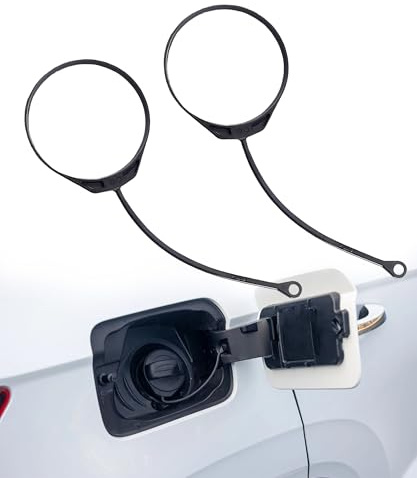 Xibao Sostituzione Accessori per Auto,Tappo Serbatoio Carburante,Cinghia di Ritenzione del Tappo del Serbatoio del Carburante,Adatto alla Maggior Parte di Auto,Furgoni,Camper e SUV (Nero-2Pcs)