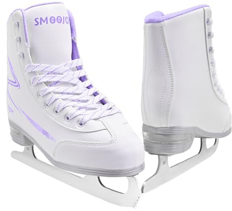 SMOOJOY Womens Ice Skates, Figure Skates with Air Cushion, Recreational Soft Beginner Figure Ice Skates for Youth Girls Boys