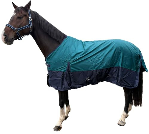 Brama-West Regendecke Pferd Zara - Turnout 1200D - Weidedecke Outdoordecke - Wasserdicht Winddicht (Blau/Navy, 135)