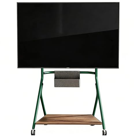 Soporte For TV De Piso For Espacios Pequeños, Carro Rodante For TV For Pantalla De 32-55 Pulgadas, hasta 110 Libras, Sala De Estar Moderna VESA 400 * 400 Mmm(Green)
