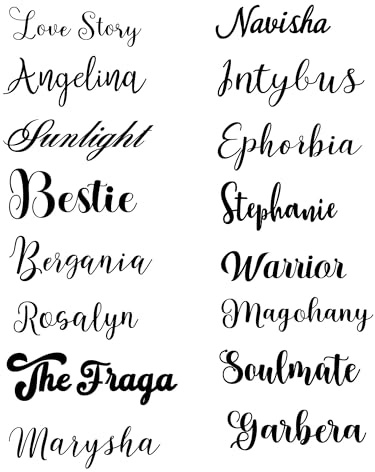 Hochzeit Aufkleber Personalisiert mit Wunschname – Elegante Schreibschrift – Vinyl Sticker für Hochzeitsdeko Auto Sektglas Gastgeschenke – 16 Fonts 27 Farben – Wetterfest – Prakto