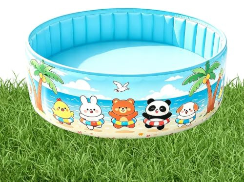 Large Pool for Kids Inflatable Round Cute Portable Foldable Toys