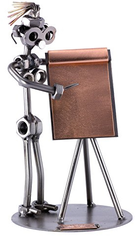 Steelman24 Schraubenmännchen Flipchart Frau | Made in Germany,Handarbeit,Geschenkidee,Stahlfigur,Metallfigur,Metallmännchen