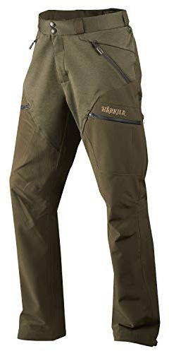 Härkila Agnar Hybrid - Pantalones de caza impermeables para hombre, transpirables, silenciosos, con ArcStretch(TM) y rejillas de ventilación, Willow Green, 50