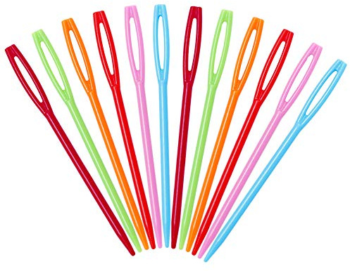 100 Pcs Plastic Sewing Needles, Big Eye Sewing Needles for Beginner, 7cm/2.7inch Hand Sewing Needles, Learning Needles, Yarn Needles Darning Needle Plastic Sewing Needles for Sewing Craft