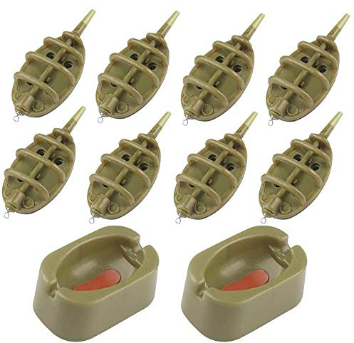 8 Stück Angeln Inline Feeder, Inline Methode Karpfenangeln Feeder Set, 1 Stück Angeln Inline Feeder Set Karpfenangeln Zubehör, Flat Method Feeder 15 g 20 g 25 g 35 g & 30g 40 g 50 g 60 g