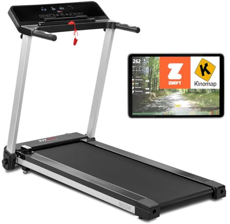 FITFIU Fitness MC-260 - Cinta 2 en 1 para Correr y Andar, Plegable, con Bluetooth y Pulsómetro, Speakers, 12 programas, Walking Pad Ultra Compacta y Silenciosa, Peso Máx.120kg, para el Hogar/Oficina