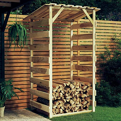 Gecheer Pérgola con Techo Arco de Jardín Pérgola para Jardín Patio Exterior Madera de Pino Impregnada 100x90x200 cm