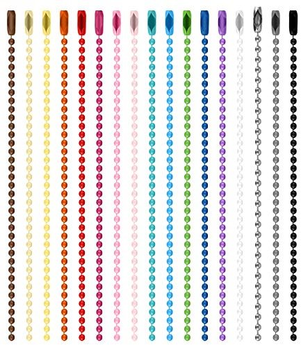 100 Pezzi Catena a Palline Colorata Catena Appesa in Metallo Catene a Sfera con Fibbia da 2,4 mm Catena a Forma di Portachiavi per Bambola Ornamento Appeso