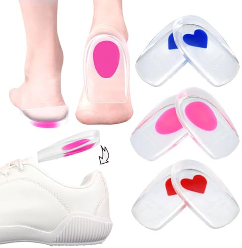 3 Paare Soft Gel Fersenkissen/Fersenschale,Fersensporn Einlagen für Schuhe Damen und Herren, Gel Einlegesohlen zur Schmerzreduktion, Medizinischem Silikon Fersenpolster (Gr. 33-39)