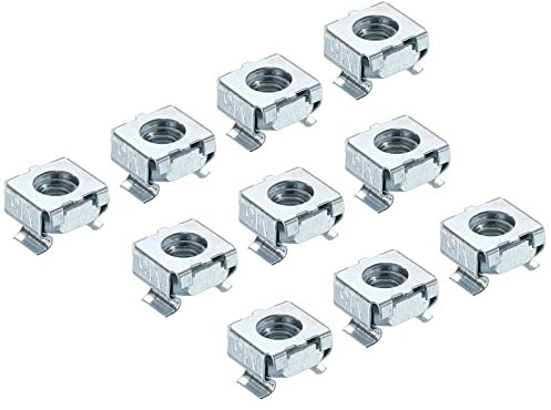 PATIKIL M5 Cage Nuts Carbon Steel for Server Rack Cabinets, Blue White Pack of 30