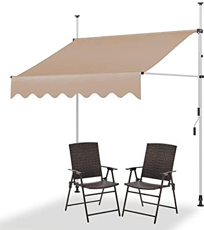 REALN Store Balcon sans Percage, Store Banne Manuel, Auvent Autoportant Abri Solaire pour Terrasse Jardin et Restaurant (Color : A, Size : 200CM/78.8IN)