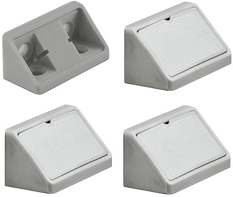 cyclingcolors 4x équerre d'assemblage double 44mm raccord universel plastique taquet équerre ferrure, gris