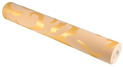 Papel pintado Tela sin tejer Papel pintado mural Tela sin tejer Diseño barroco M. Adorno de damasco Oro Óptico tridimensional