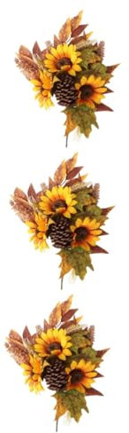 ABOOFAN 3stücke Künstlicher Sonnenblumenstrauß Mit Ahornblättern Für Thanksgiving-Dekoration Verblassen Für Wohnräume Hochzeiten Veranstaltungen Und Tischarrangements