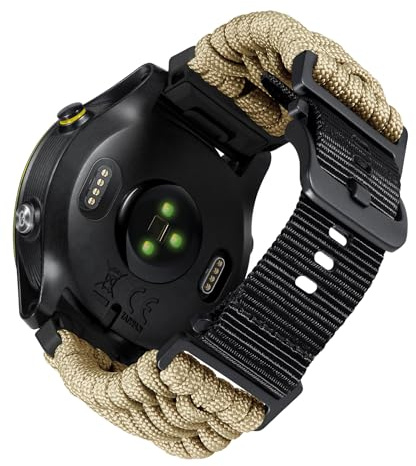 BINLUN Kompatibel mit Garmin Armband 20mm 22mm 26mm, Geflochtene Paracord Nylon Armbänder Passt für Quickfit Militär Sports Ersatzarmband für Forerunner/für Instinct/für Fenix/für Descent Herren