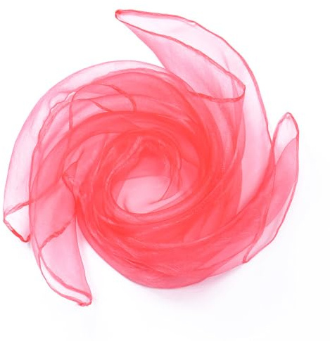 Whakano Pack of 10 Square Juggling Cloths, Silk Cloths, Chiffon Cloths, Performance Dance Cloths, Gymnastics Cloths, Juggling Scarves for Dancing, Juggling, Sensory, Dance Cloths, 45 cm, Watermelon