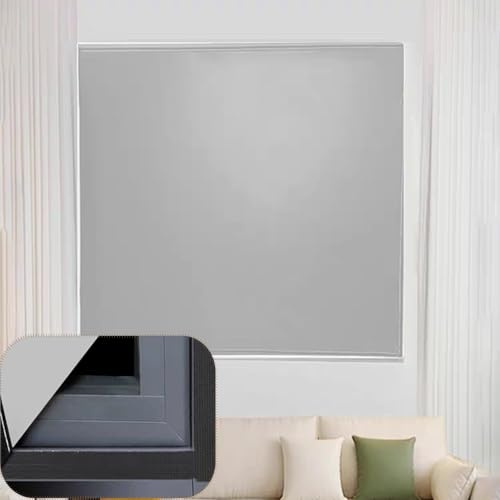 Rollos für Fenster Ohne Bohren 105 x 120 cm, Meterware, Vorübergehend, Faltbar, Robust Und Langlebig, Abdunkeln Dachfenster Sonnenschutz Sonnensegel, mit Klettband für Fenster Türen, Grau
