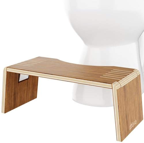 Squatty Potty Oslo Folding Wood Teak Bathroom Toilet Stool - 17.78 cm