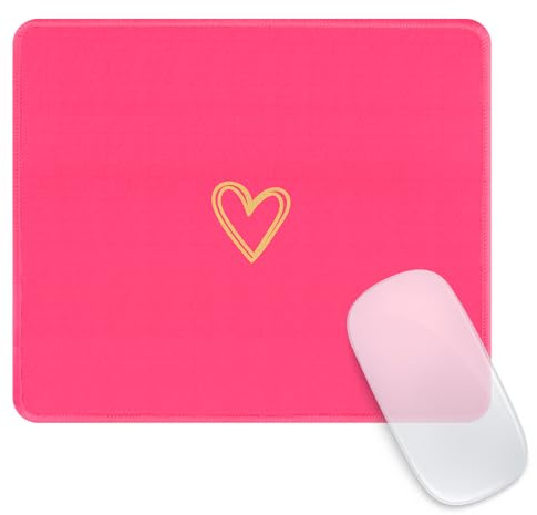 Ksriylm Mauspad,Quadratisches Rosa süße Herzform Mouse Pad,FüR BüRo Und Zuhause,Mousepad Mit Motiv,Wasserdichtes Mousepad rutschfeste Gummiunterseite Computer-Mauspads FüR Kabellose Maus