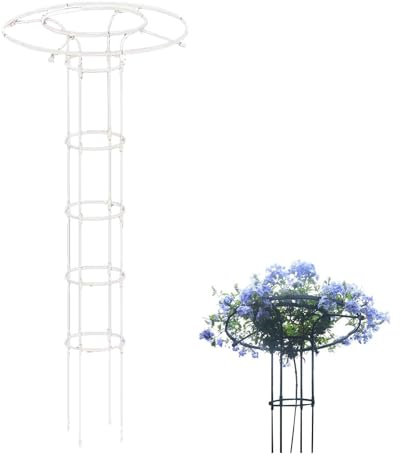 Enrejado de jardín blanco para plantas trepadoras, torre vertical inoxidable para plantas en maceta, flores, verduras, glicinas y vides, soporte para uso en interiores y exteriores, 180 cm