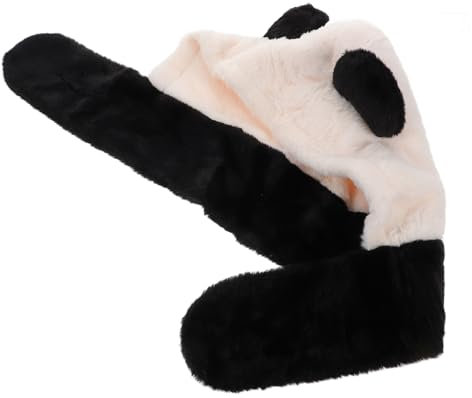 BESTYASH Winter Warme Panda Mütze Mit Weichem Plüsch Schützender Ohrenschutz Und Kuscheligem Beanie Schal Niedliche Animal Cap Für Damen Und Mädchen Für Kalte Tage Und Halloween
