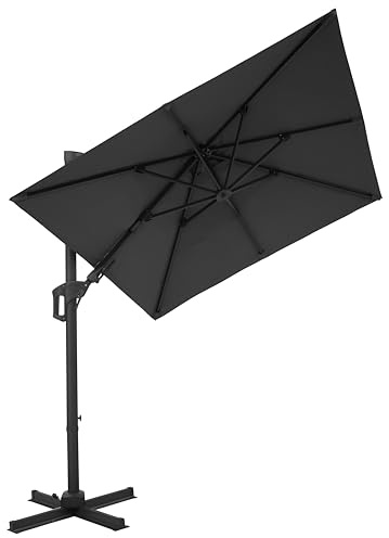 Gardissimo Ampelschirm David 210x210 cm Anthrazit mit Ständer